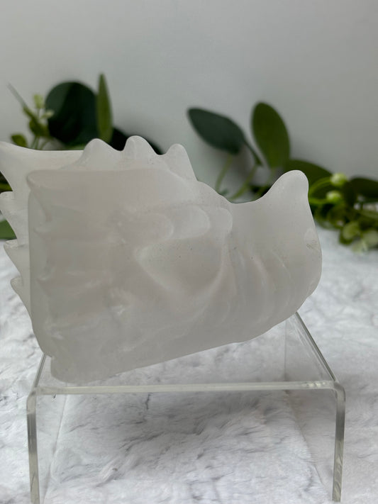 Selenite Dragon Head