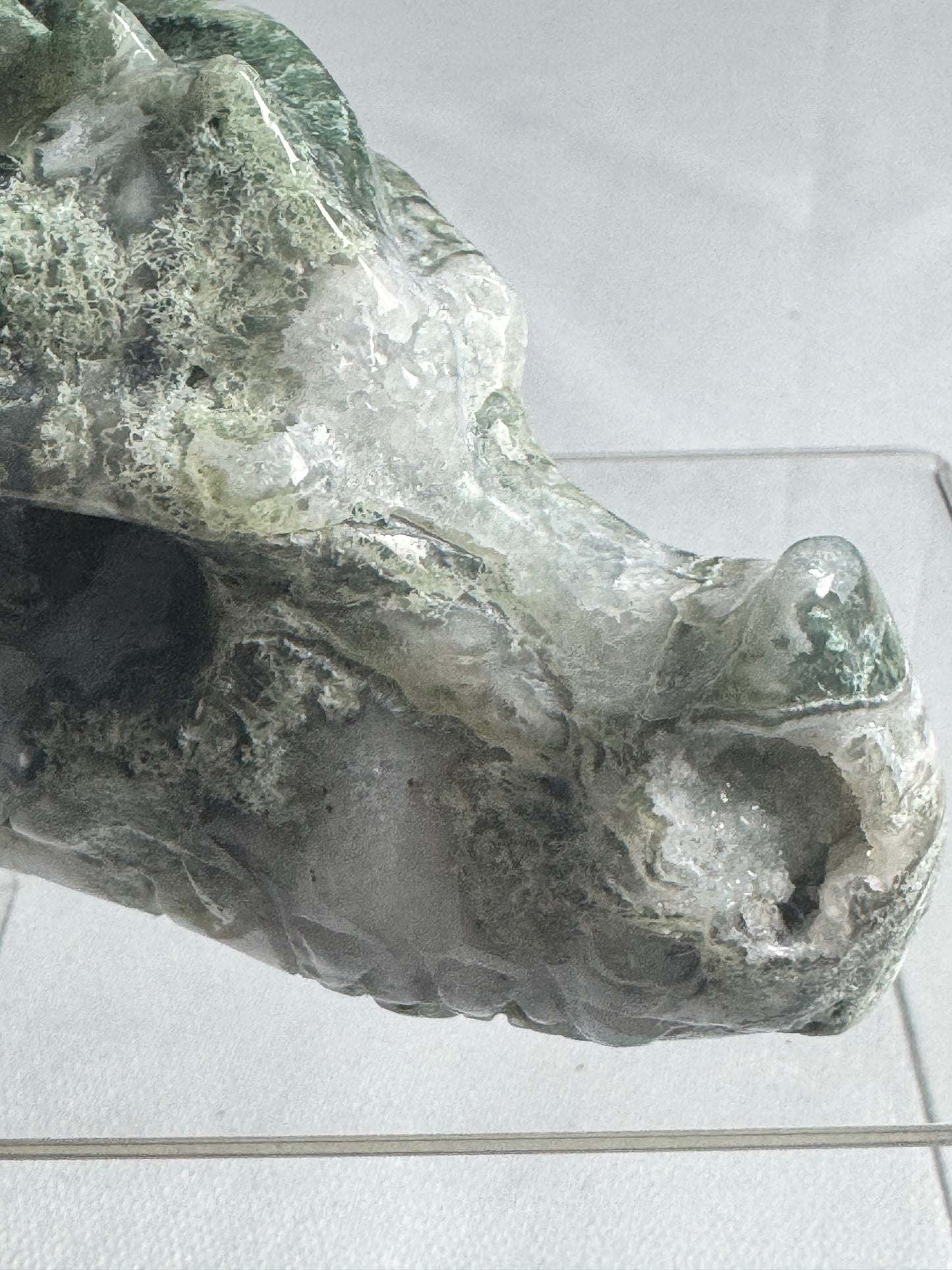 Moss Agate Dragon Head