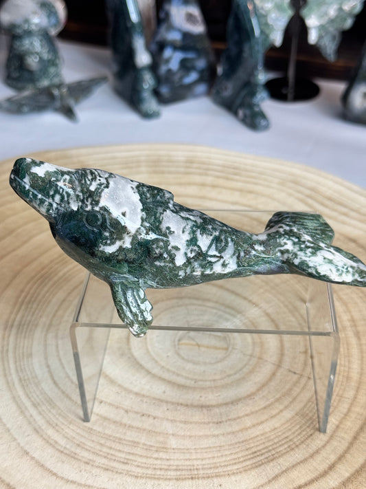 Moss Agate Dolphin