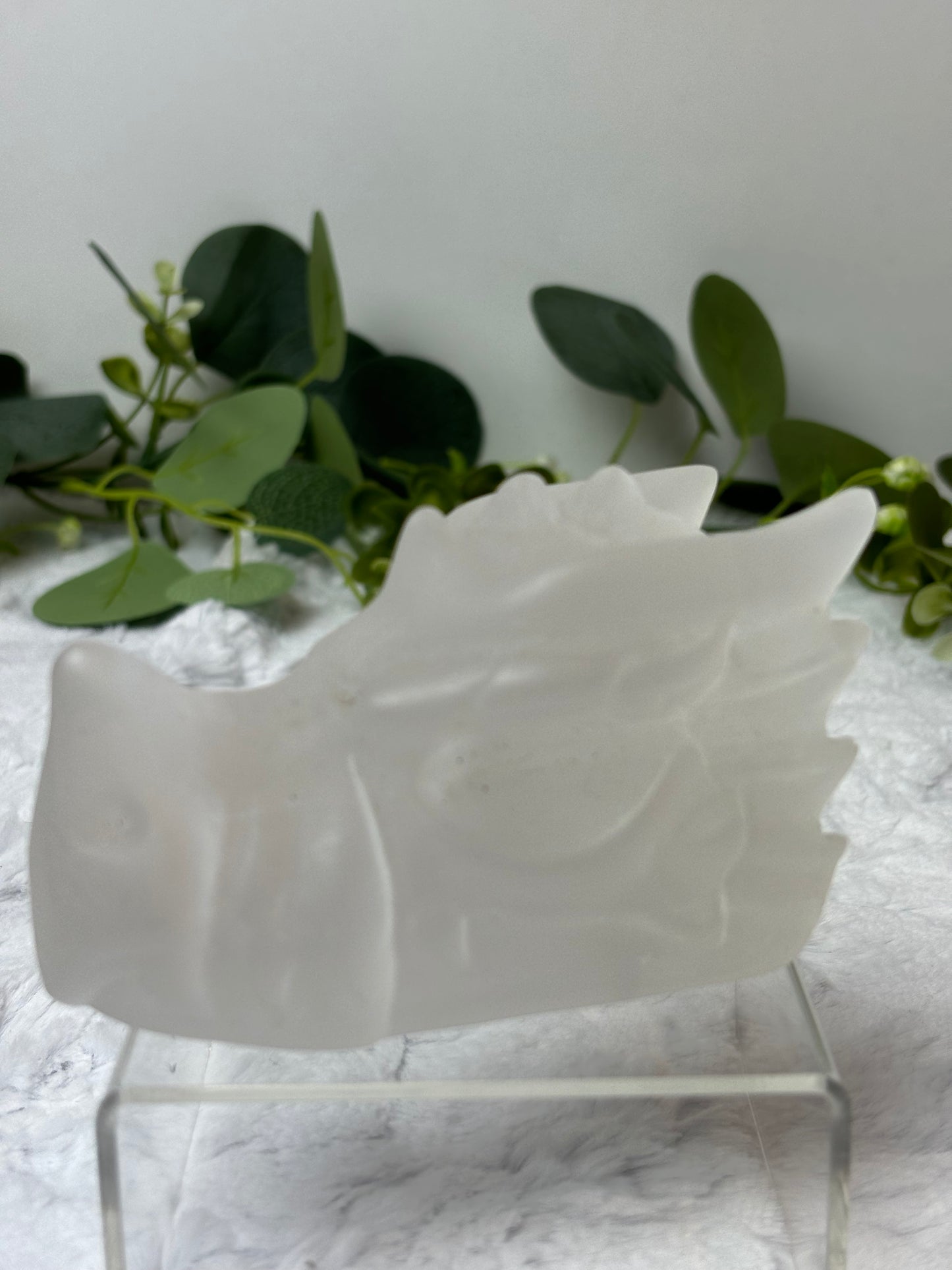 Selenite Dragon Head