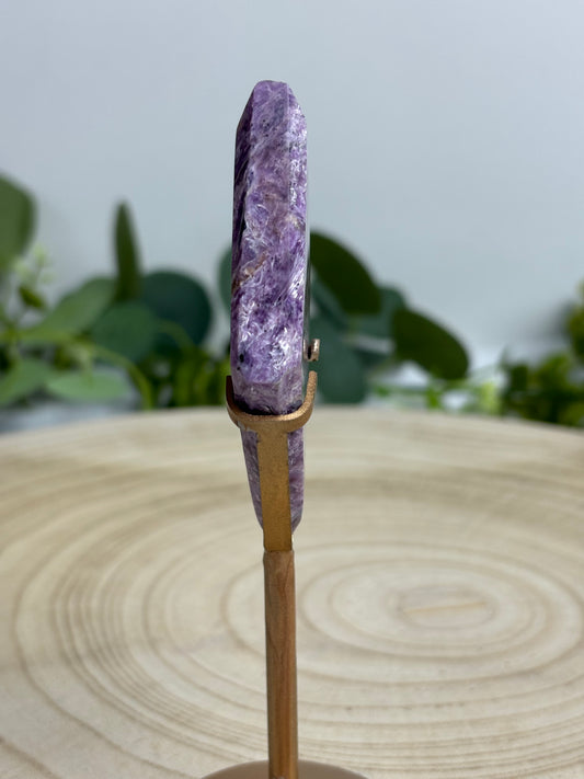 Charoite Diamond On Stand