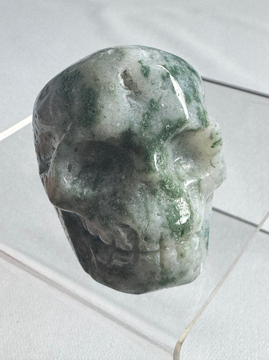 Moss Agate Skull