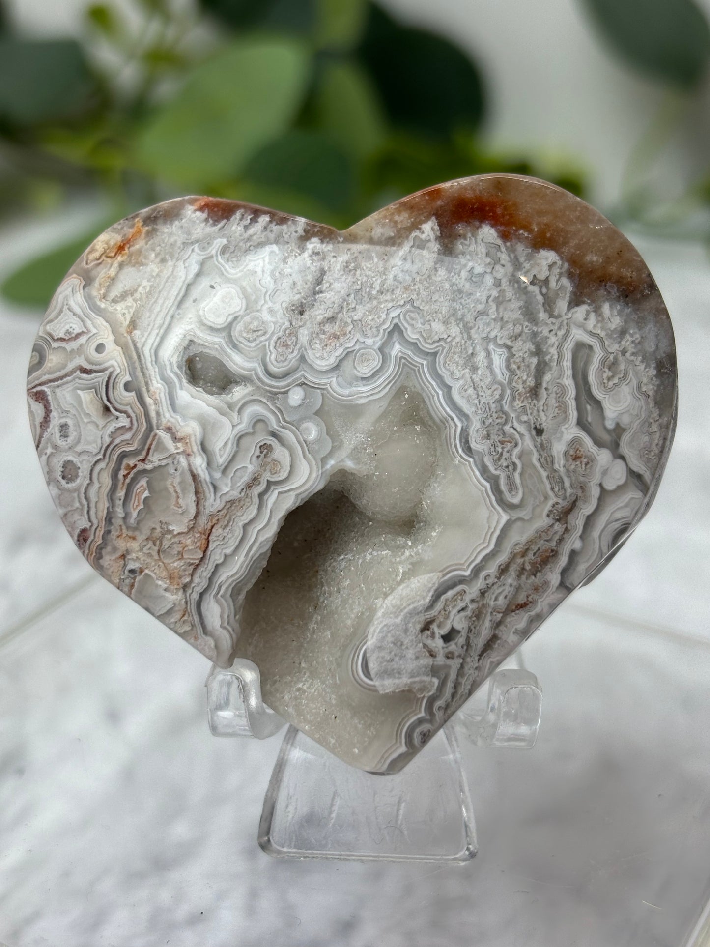 Mexican Crazy Lace Agate Heart