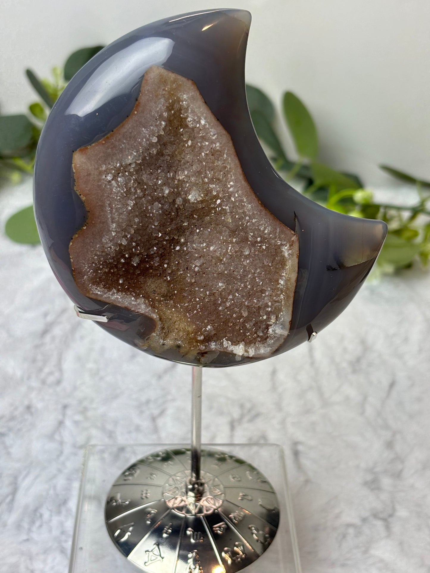 Druzy Agate Moon