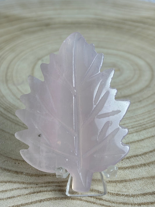 Rose quartz leaf