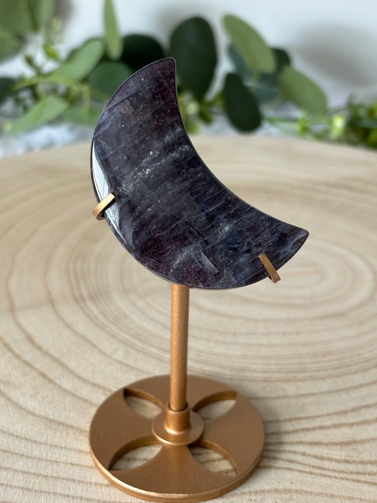 Iolite moon on stand