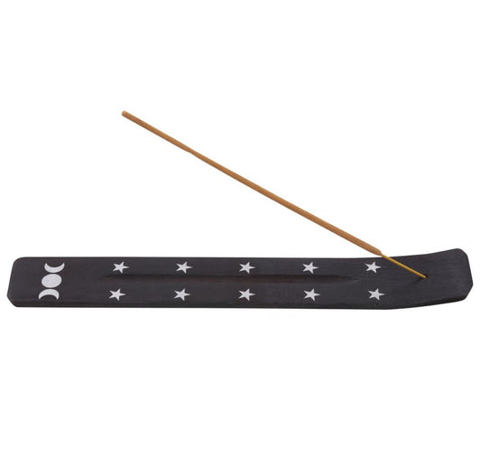 Triple Moon Wooden Incense Ash Catcher