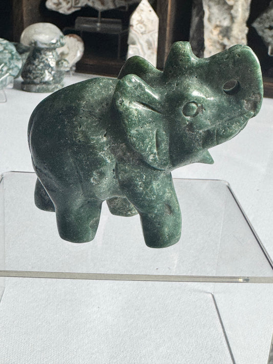 Moss Agate Elephant