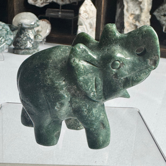 Moss Agate Elephant