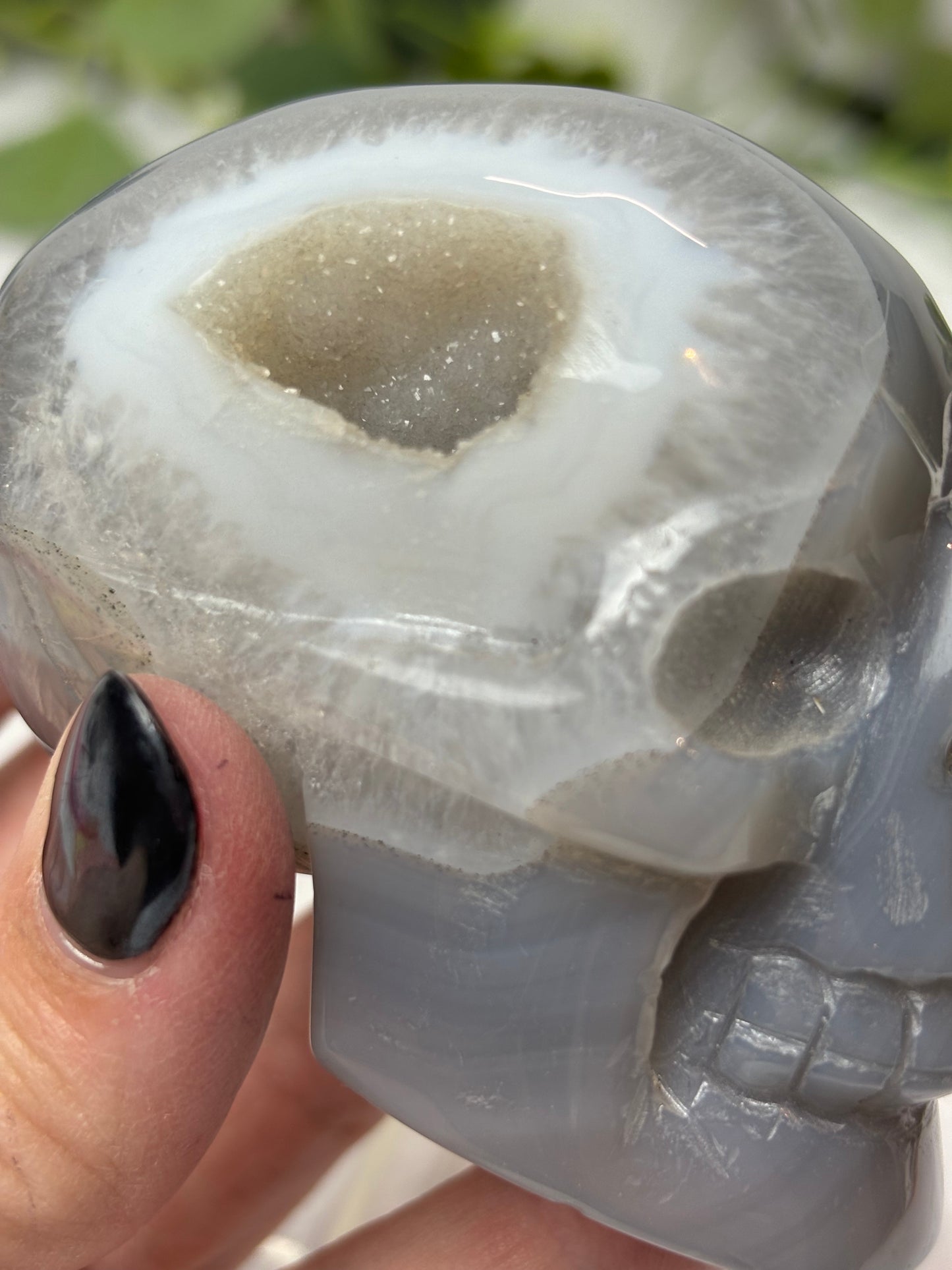 Druzy Agate Skull