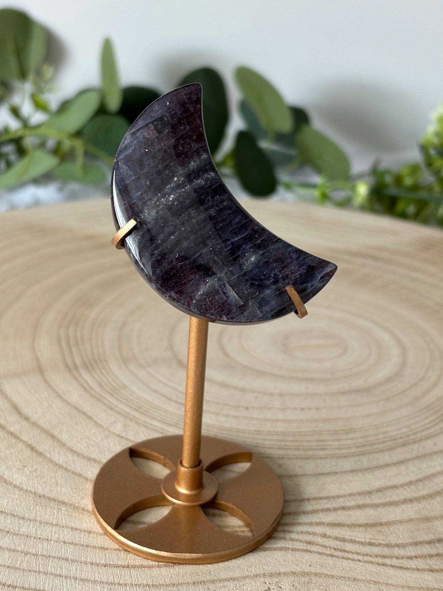 Iolite moon on stand