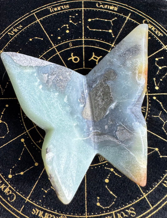 Caribbean Calcite with Pyrite 3D butterfly