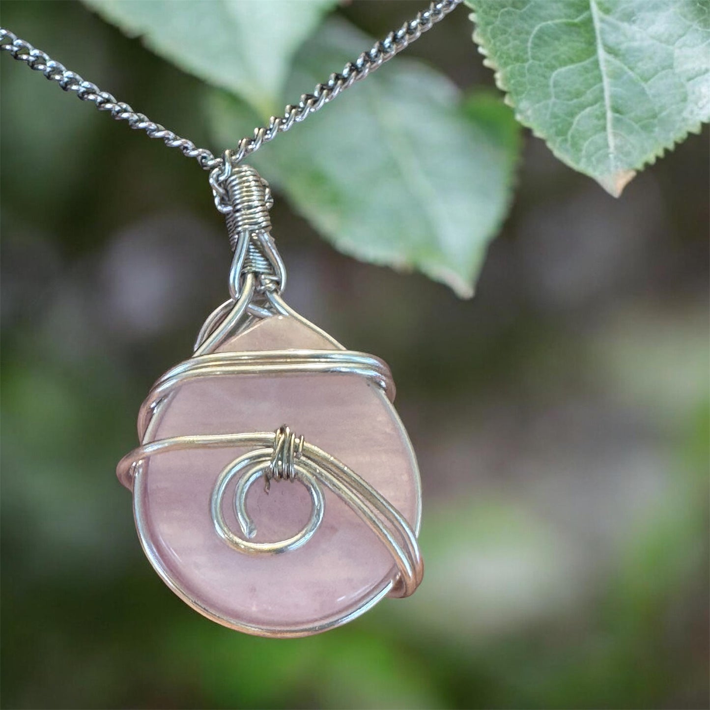 Handcrafted Kunzite Wire-Wrapped Necklace