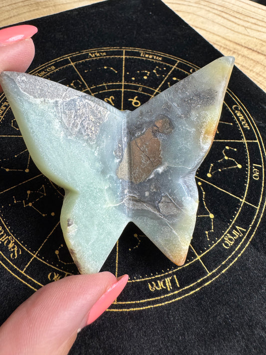 Caribbean Calcite with Pyrite 3D butterfly