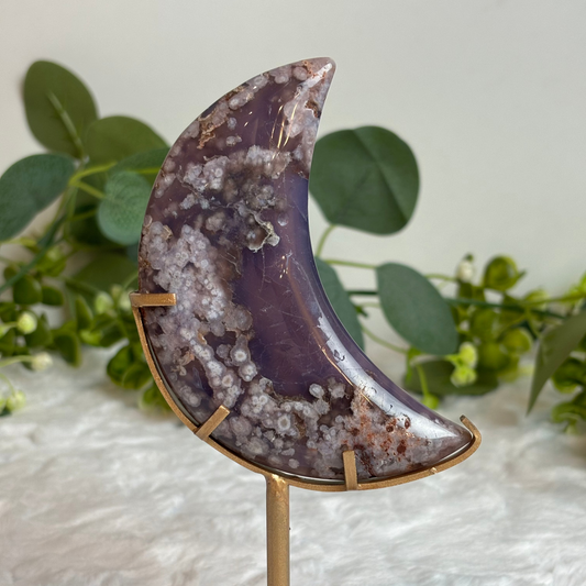 Blue Flower Agate Moon
