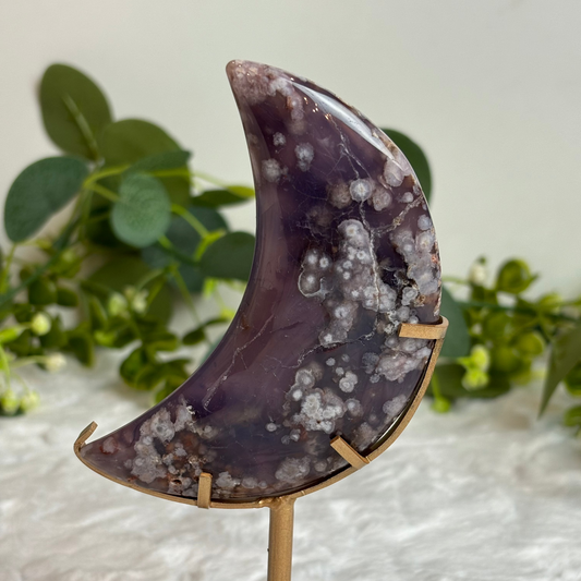Blue Flower Agate Moon
