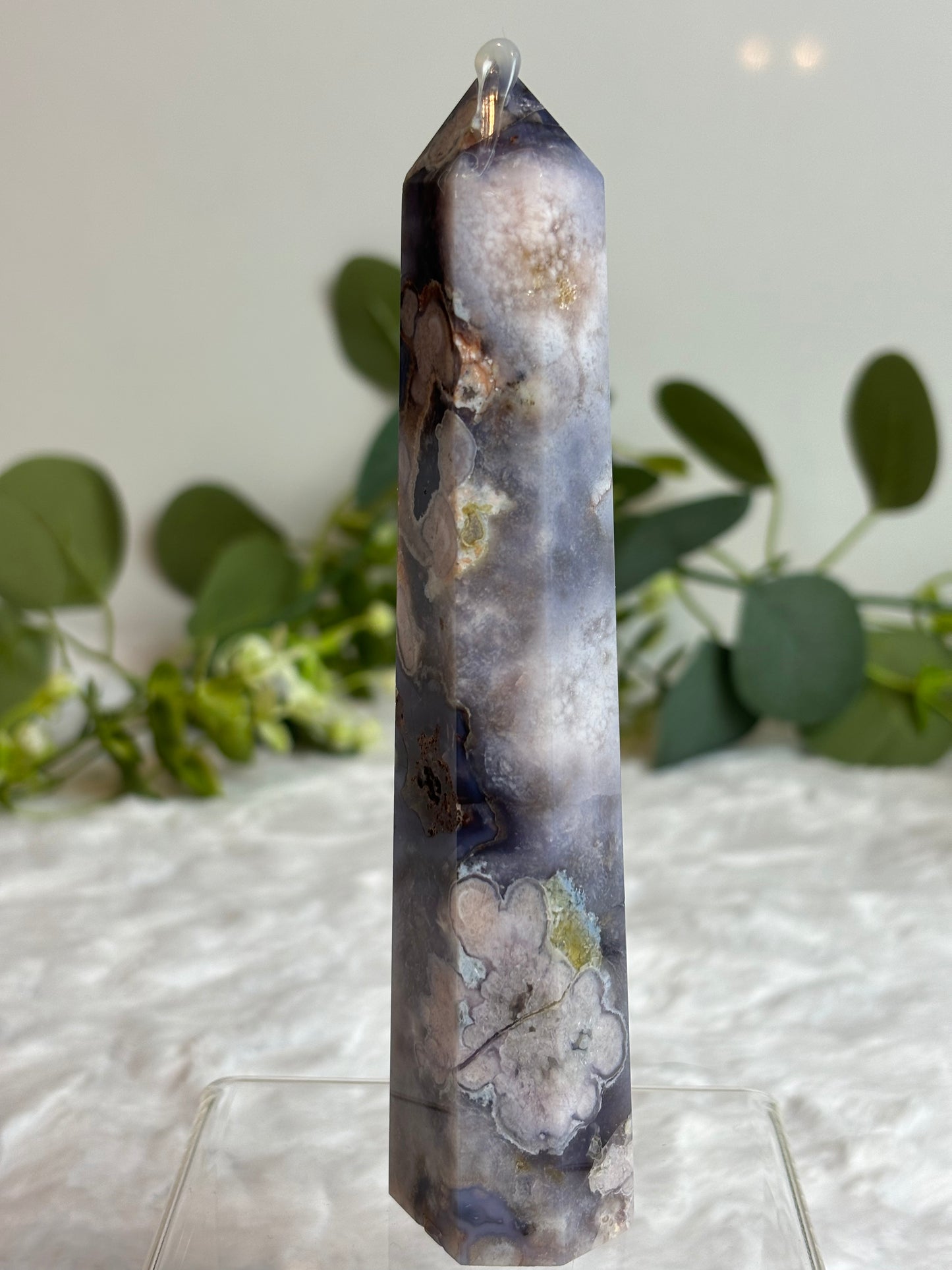 Blue Flower Agate Tower