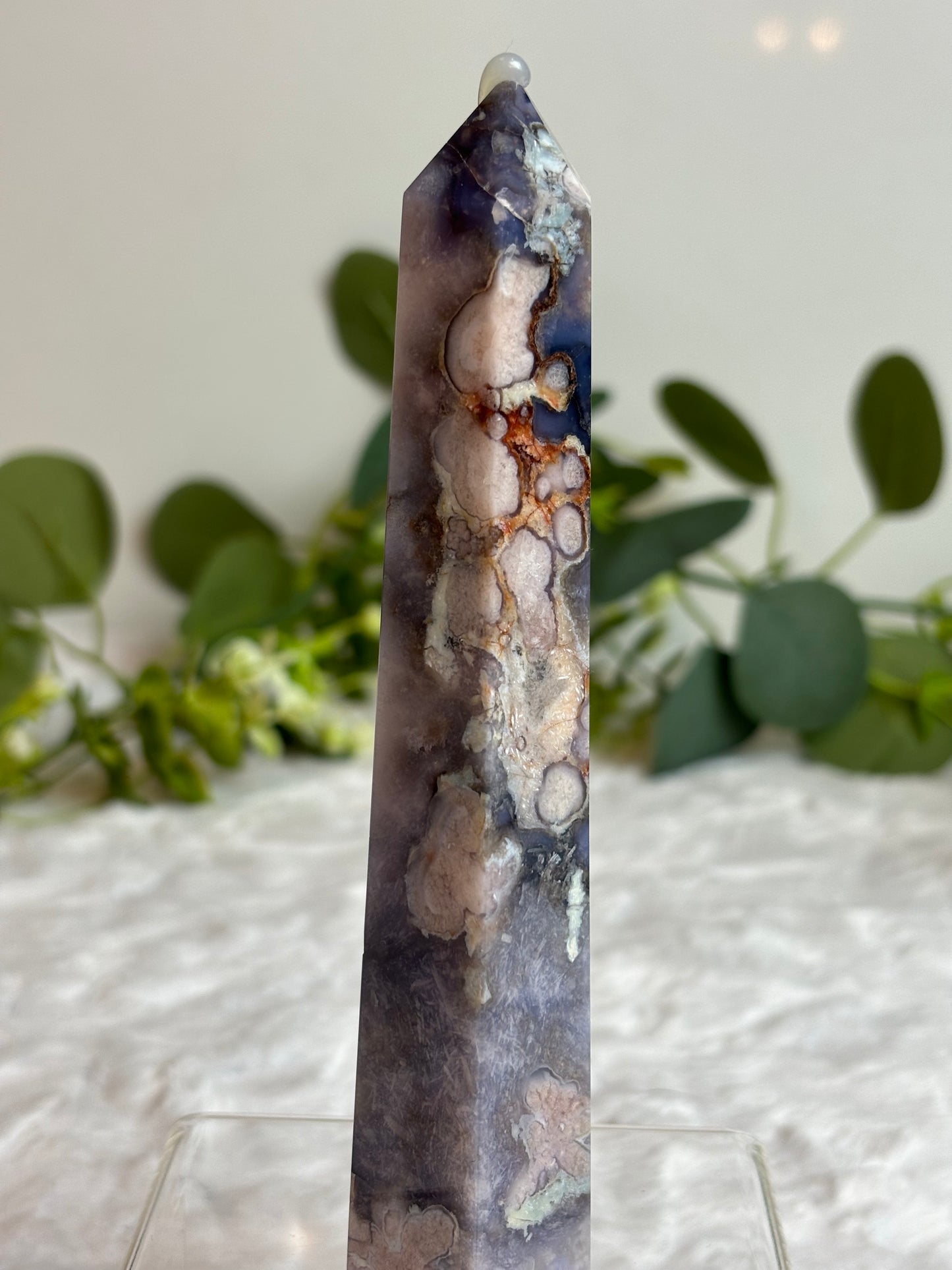 Blue Flower Agate Tower