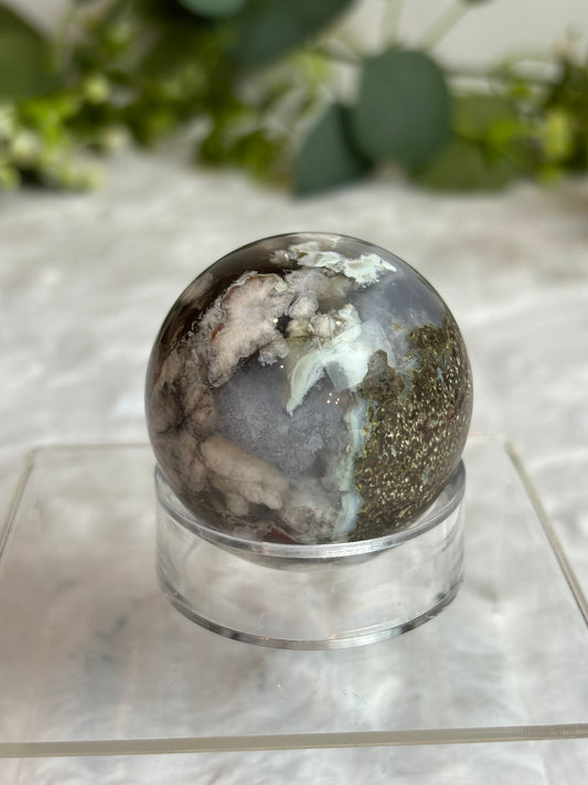 Blue Flower Agate Sphere