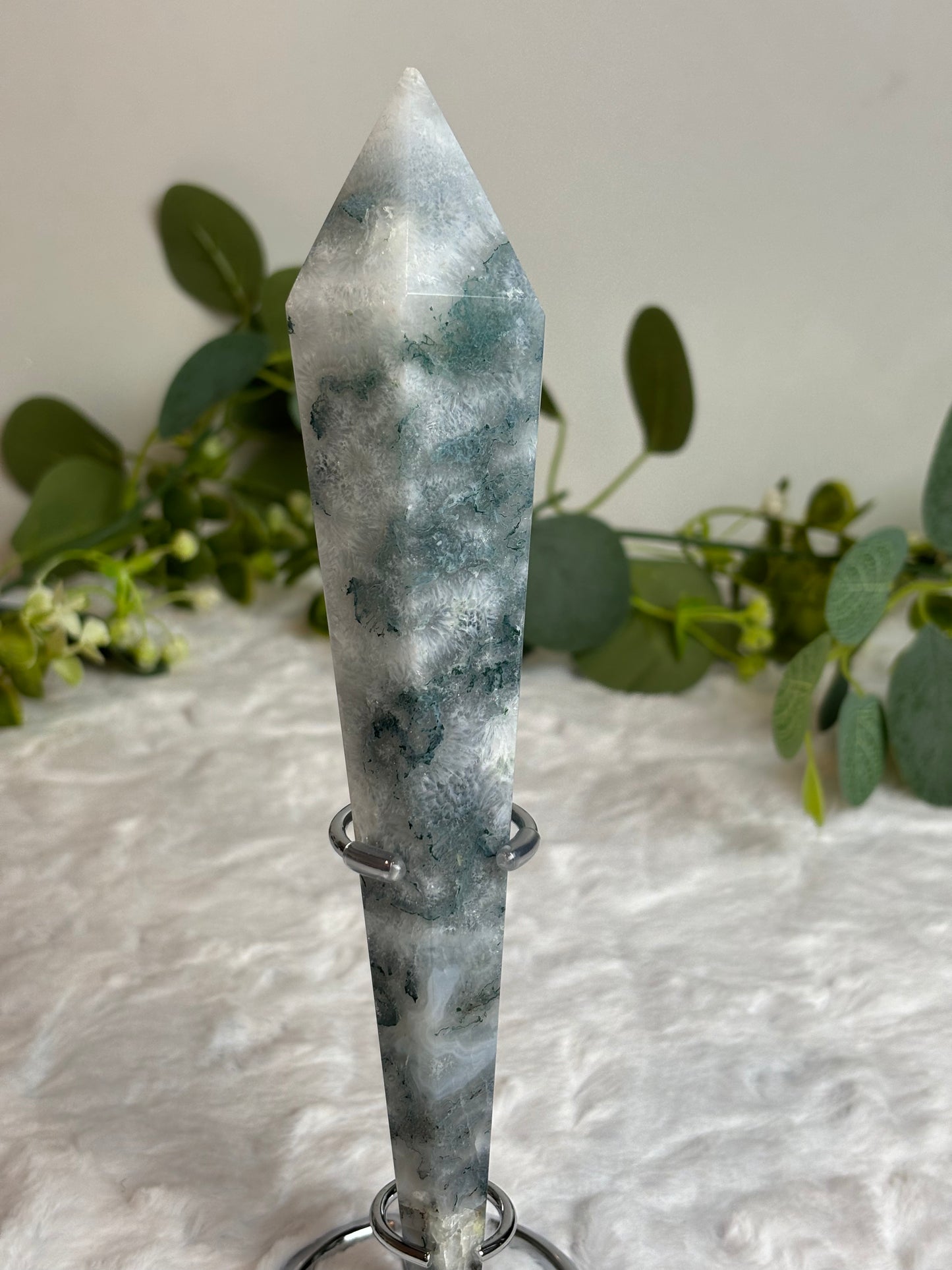 Moss Agate Wand