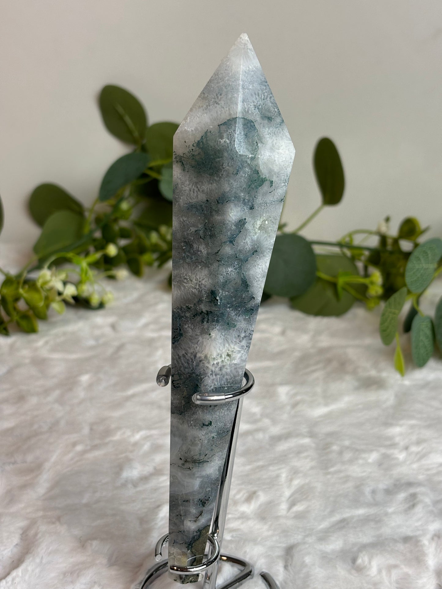 Moss Agate Wand