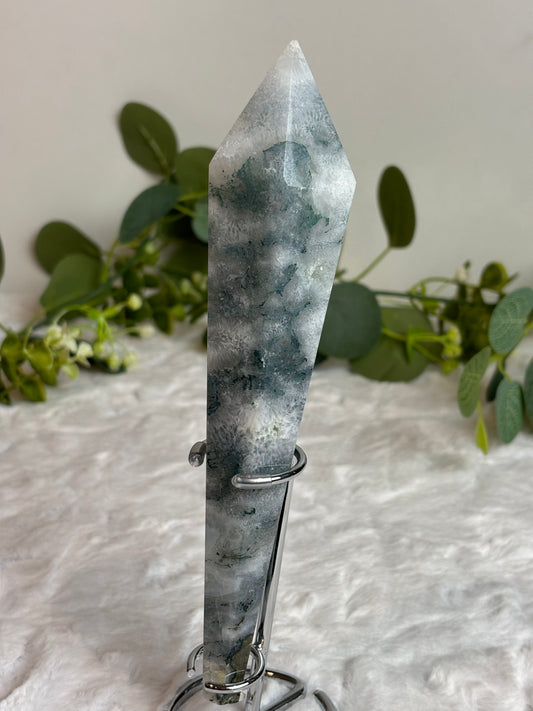Moss Agate Wand