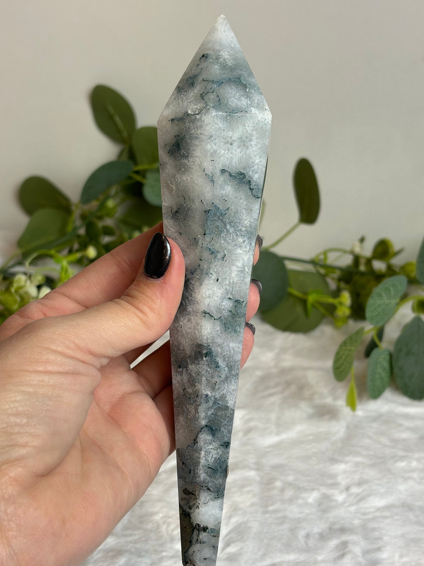 Moss Agate Wand