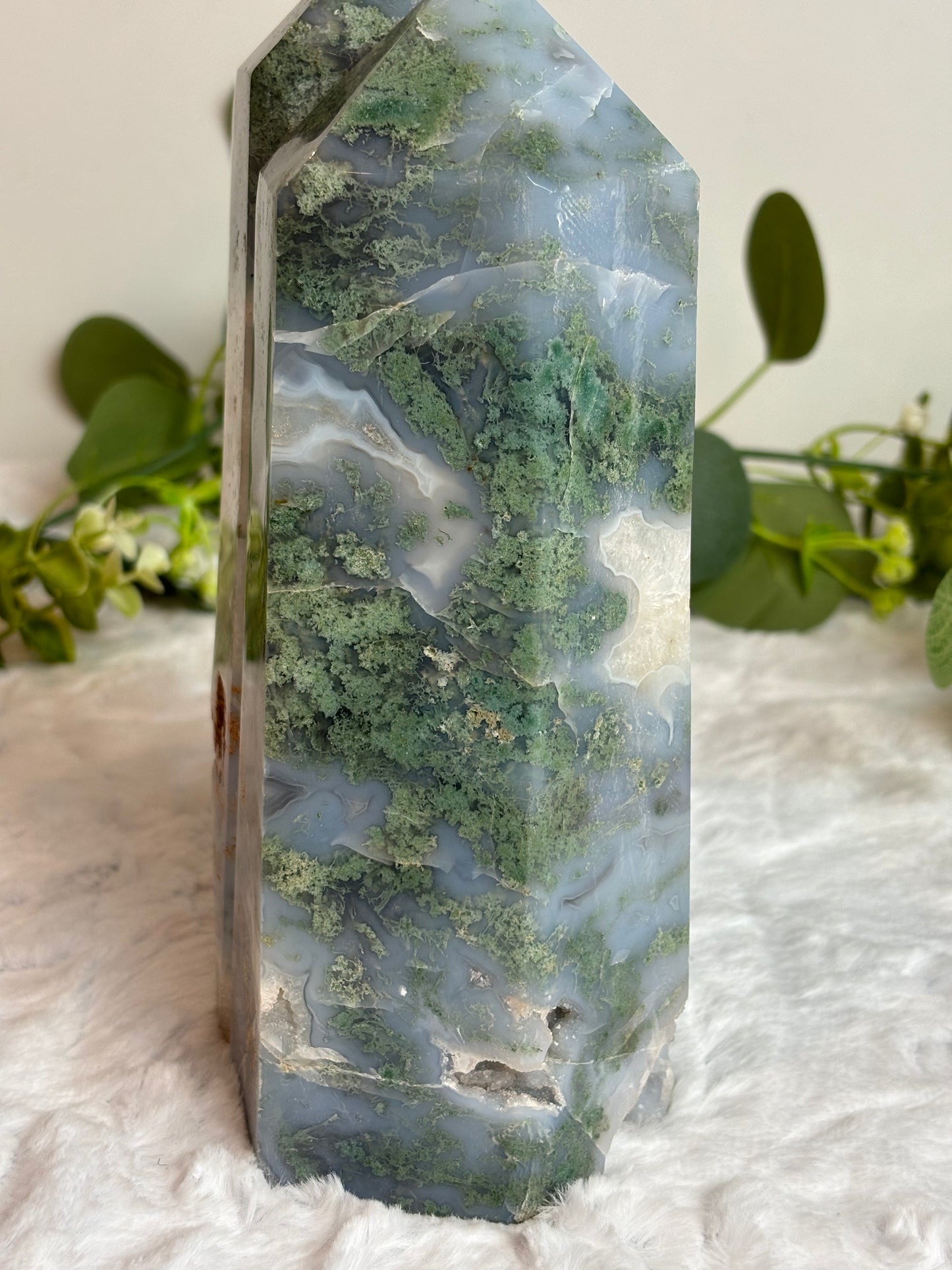 Moss Agate Showpiece