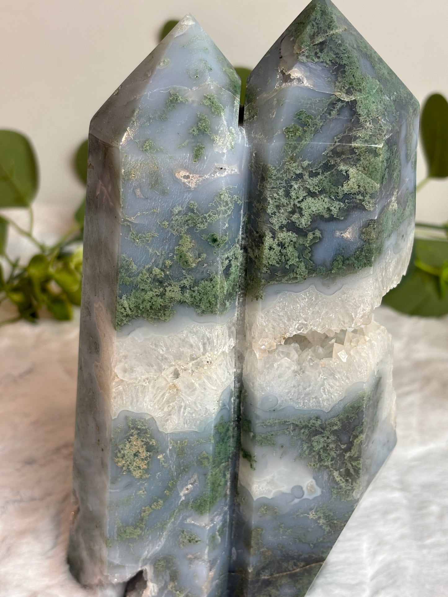 Moss Agate Showpiece