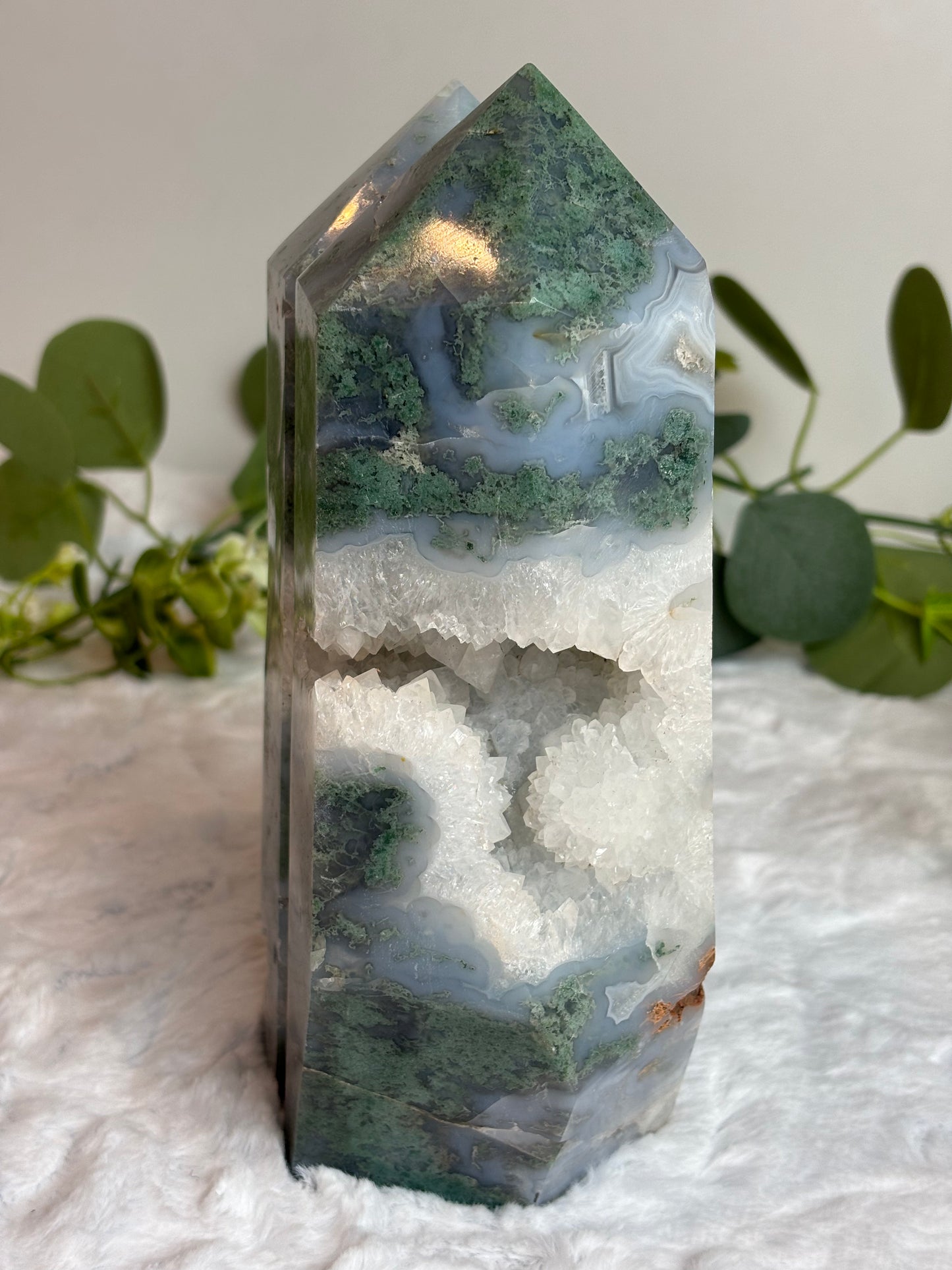 Moss Agate Showpiece