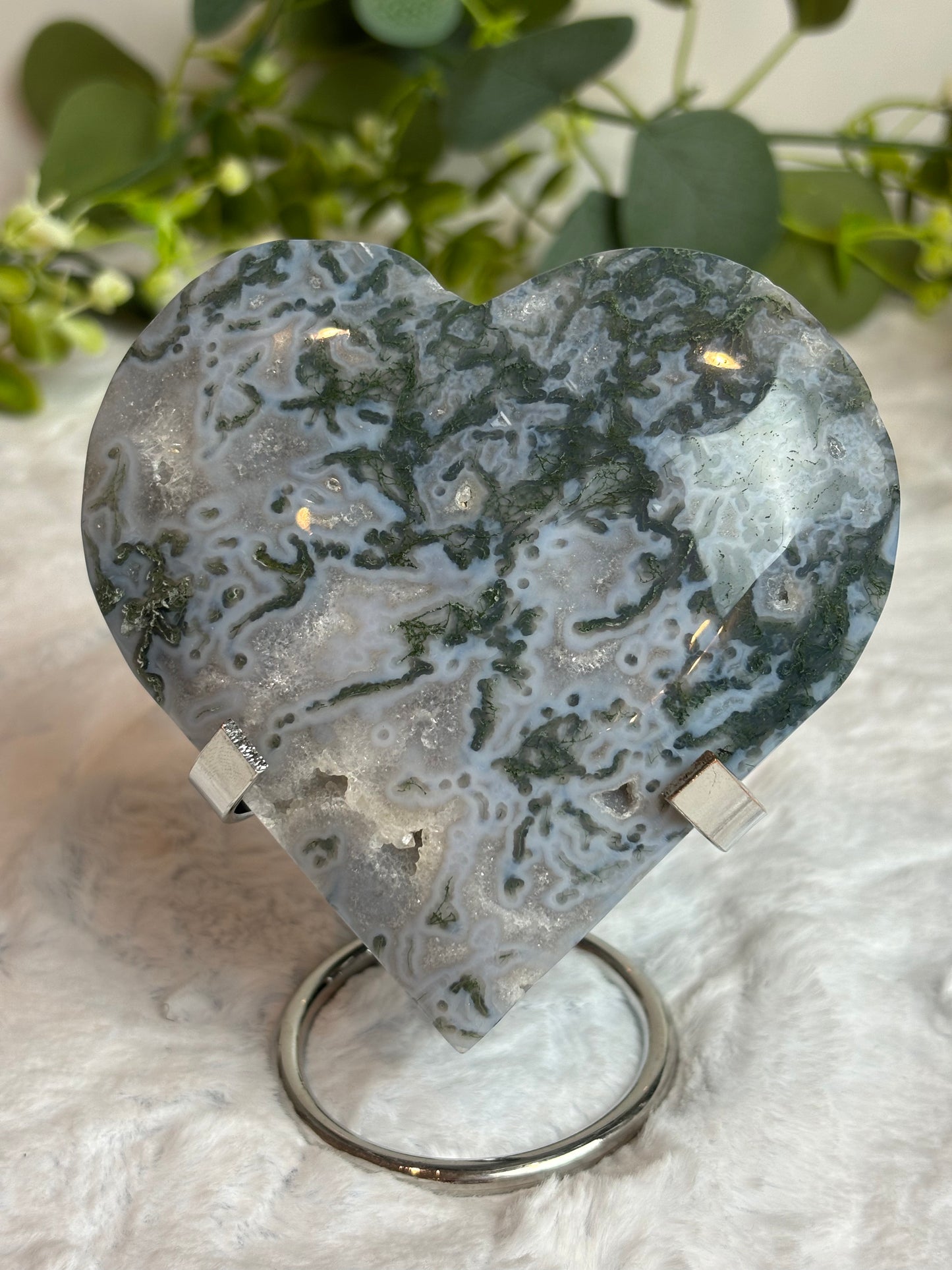 Moss Agate Heart