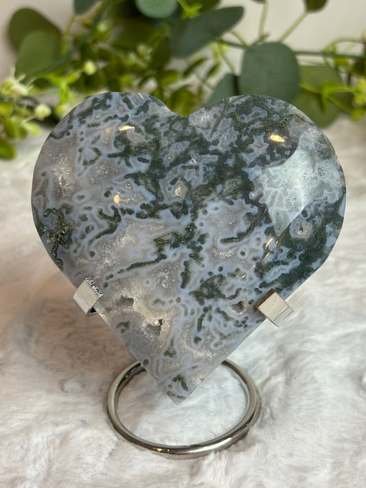 Moss Agate Heart