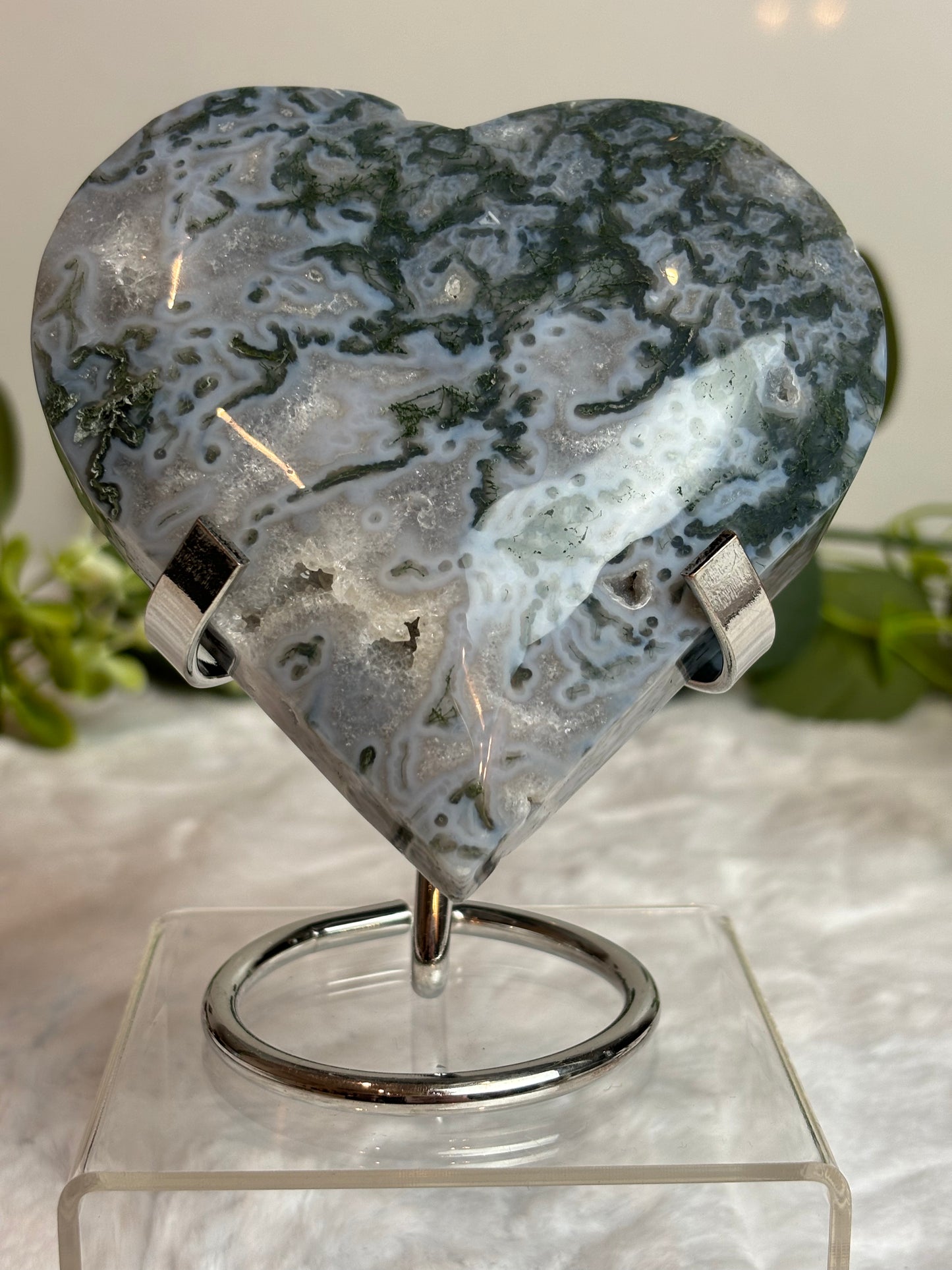 Moss Agate Heart