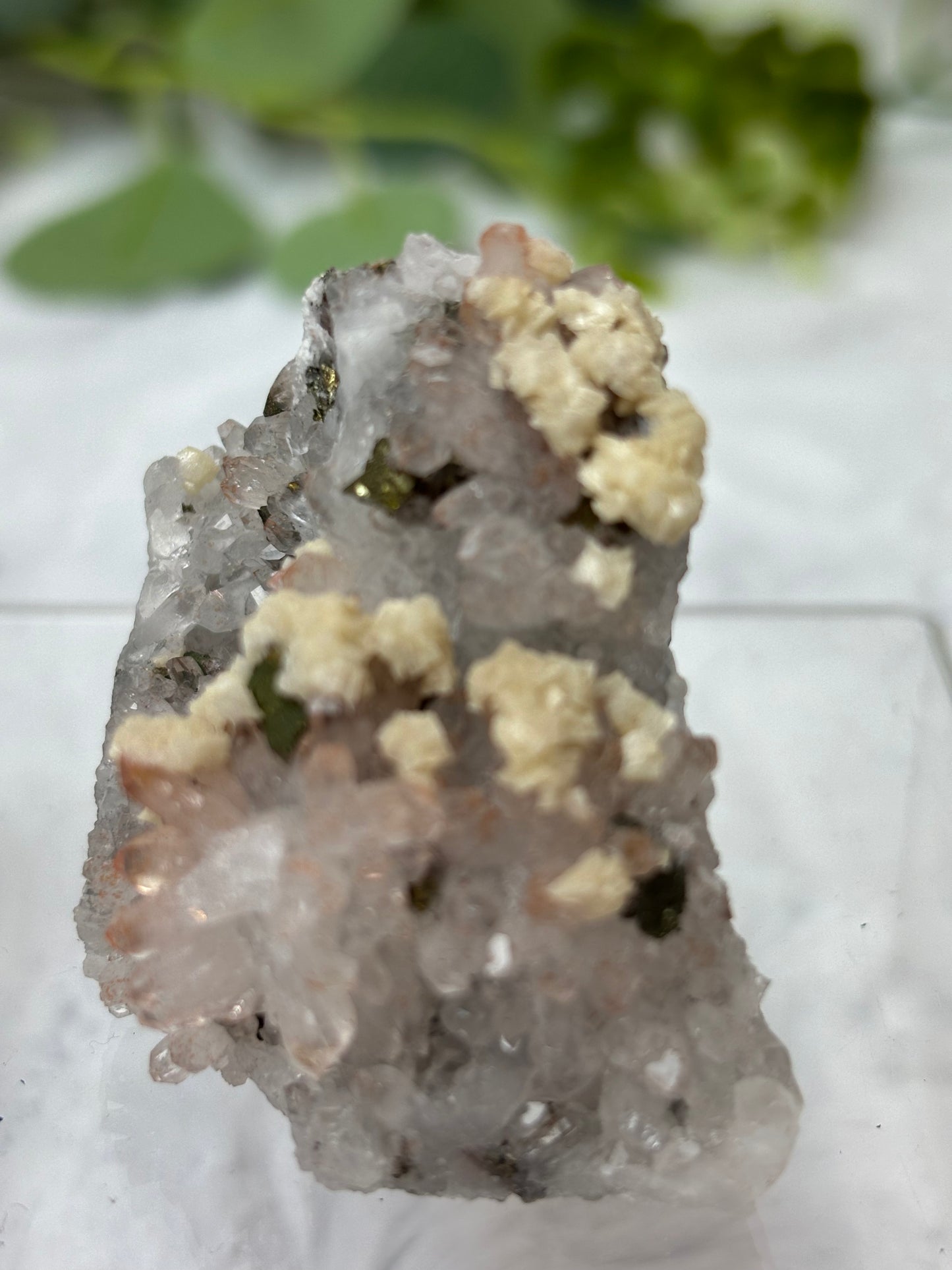 Red Quartz With Dolomite & Chalcopyrite Raw