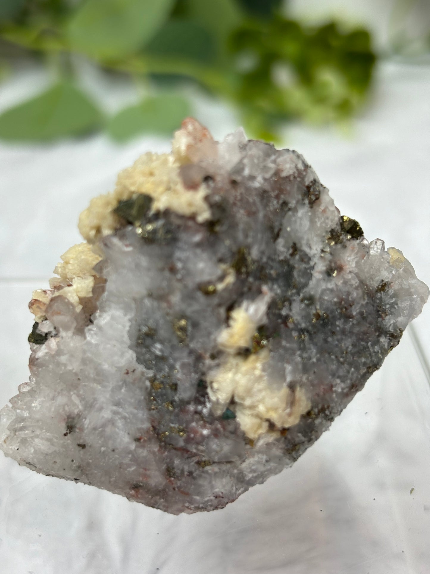 Red Quartz With Dolomite & Chalcopyrite Raw