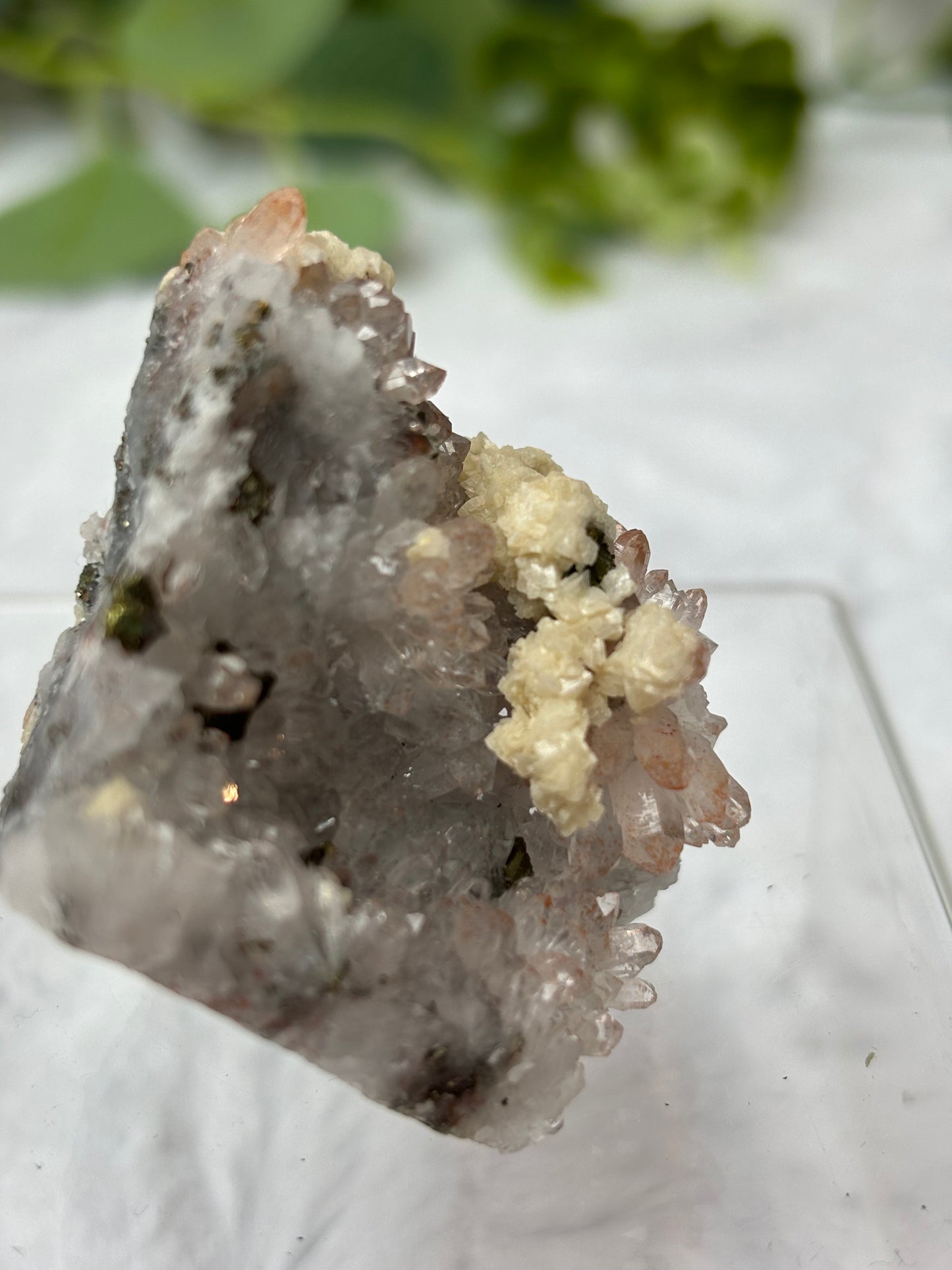 Red Quartz With Dolomite & Chalcopyrite Raw