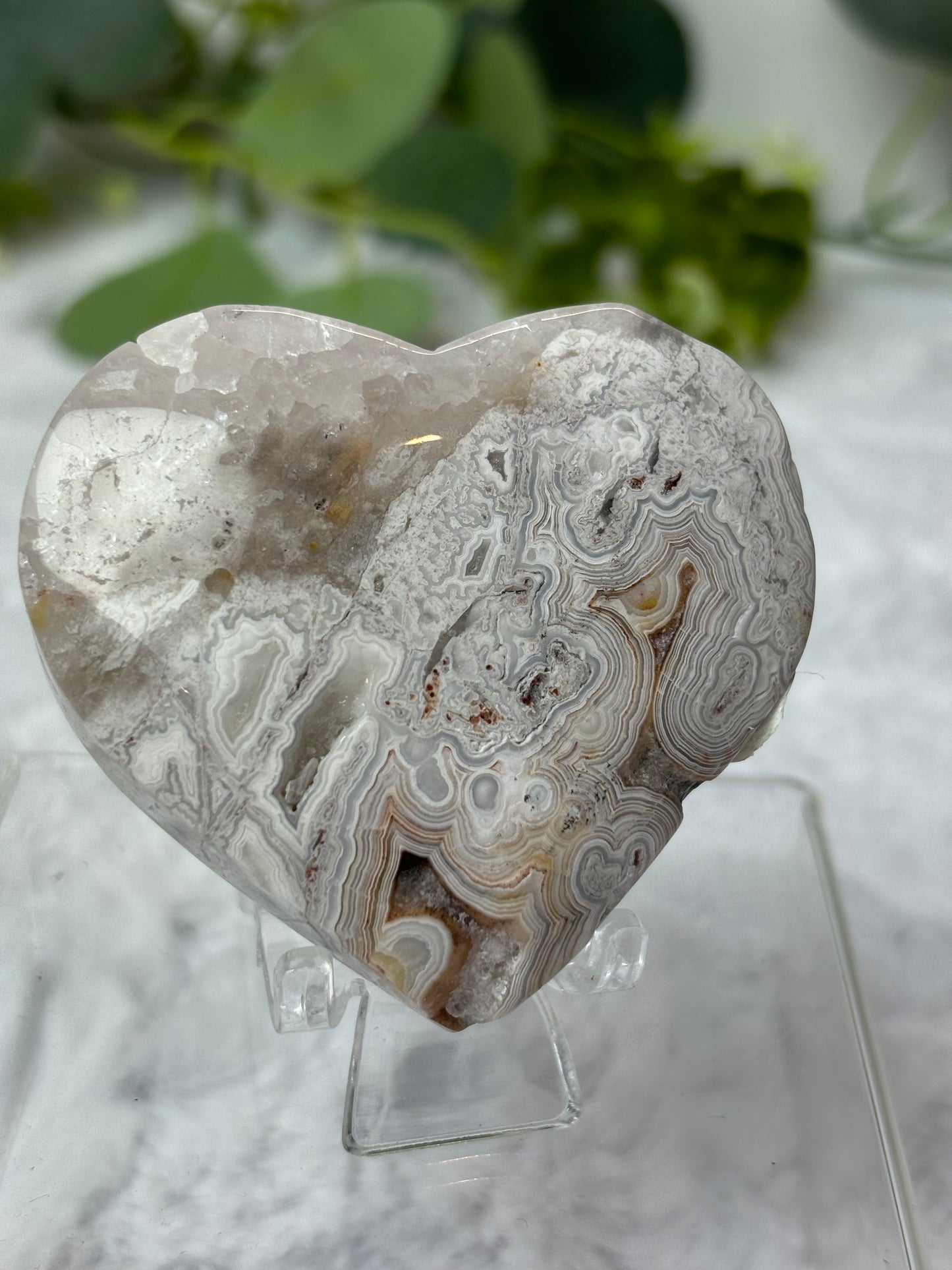 Mexican Crazy Lace Agate Heart
