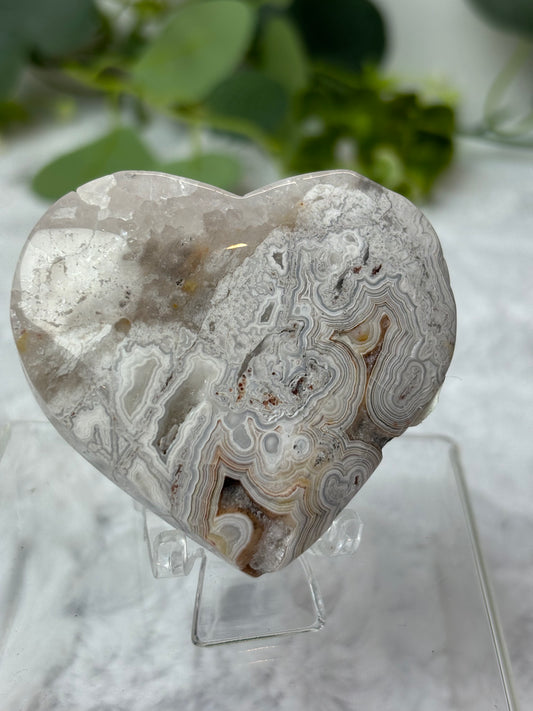 Mexican Crazy Lace Agate Heart