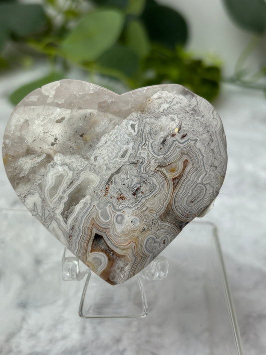 Mexican Crazy Lace Agate Heart