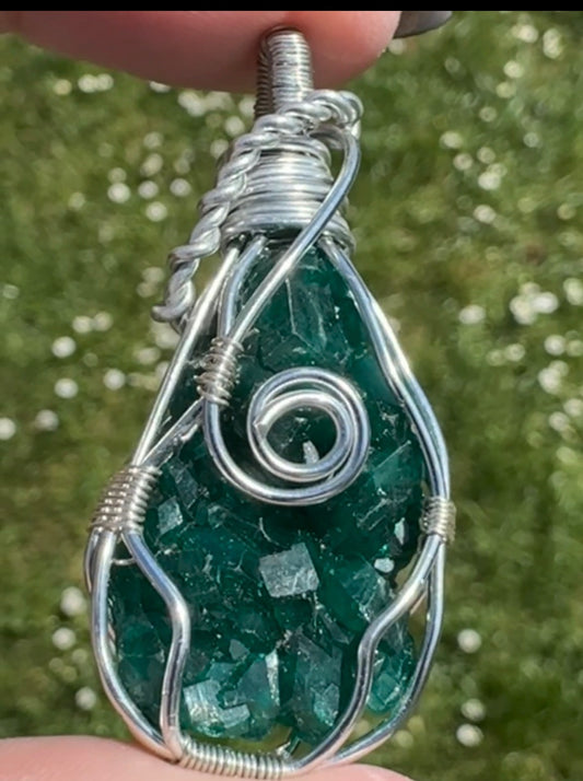 Diopside Wire-Wrapped Necklace