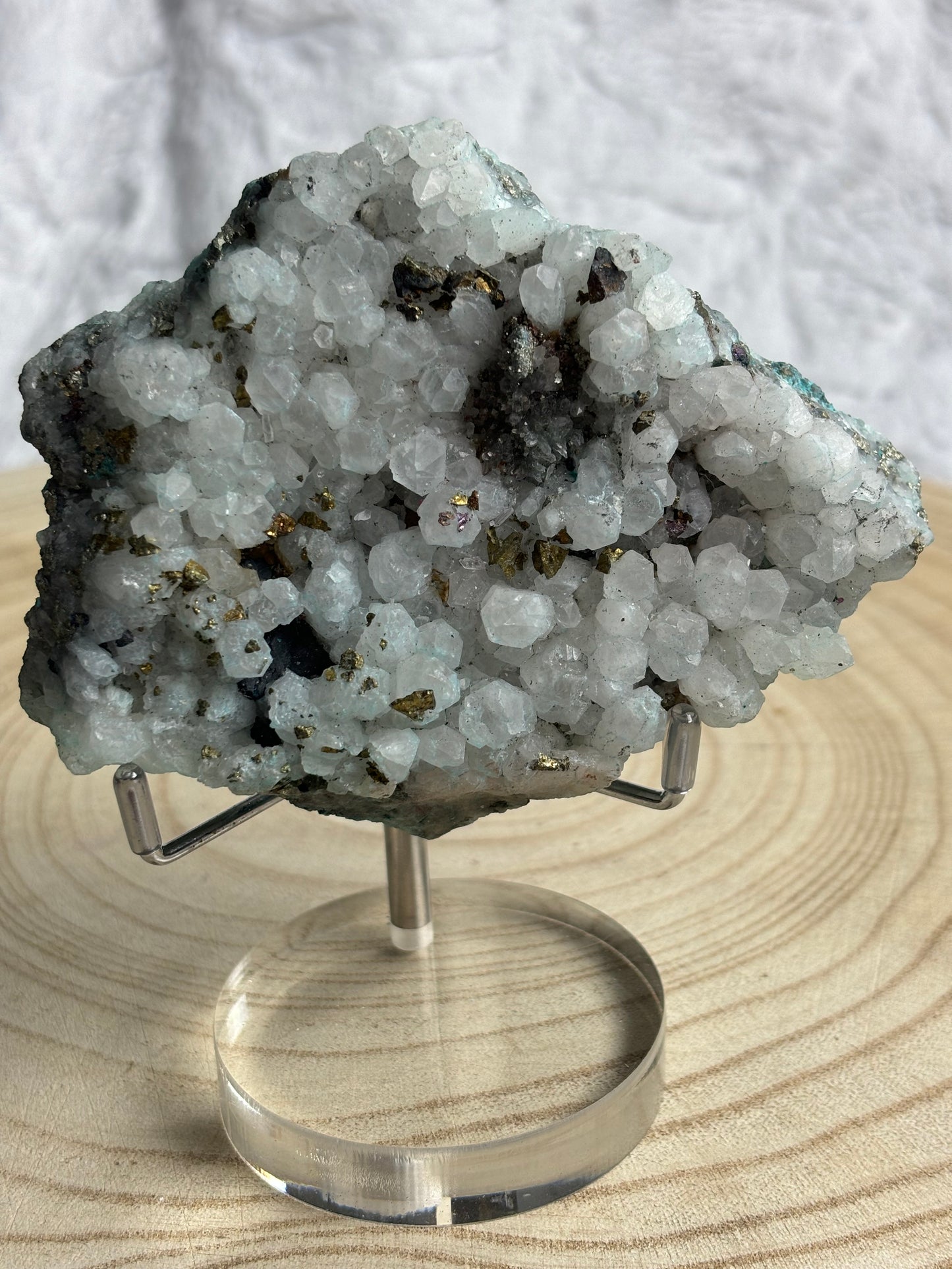 Pyrite on quartz raw