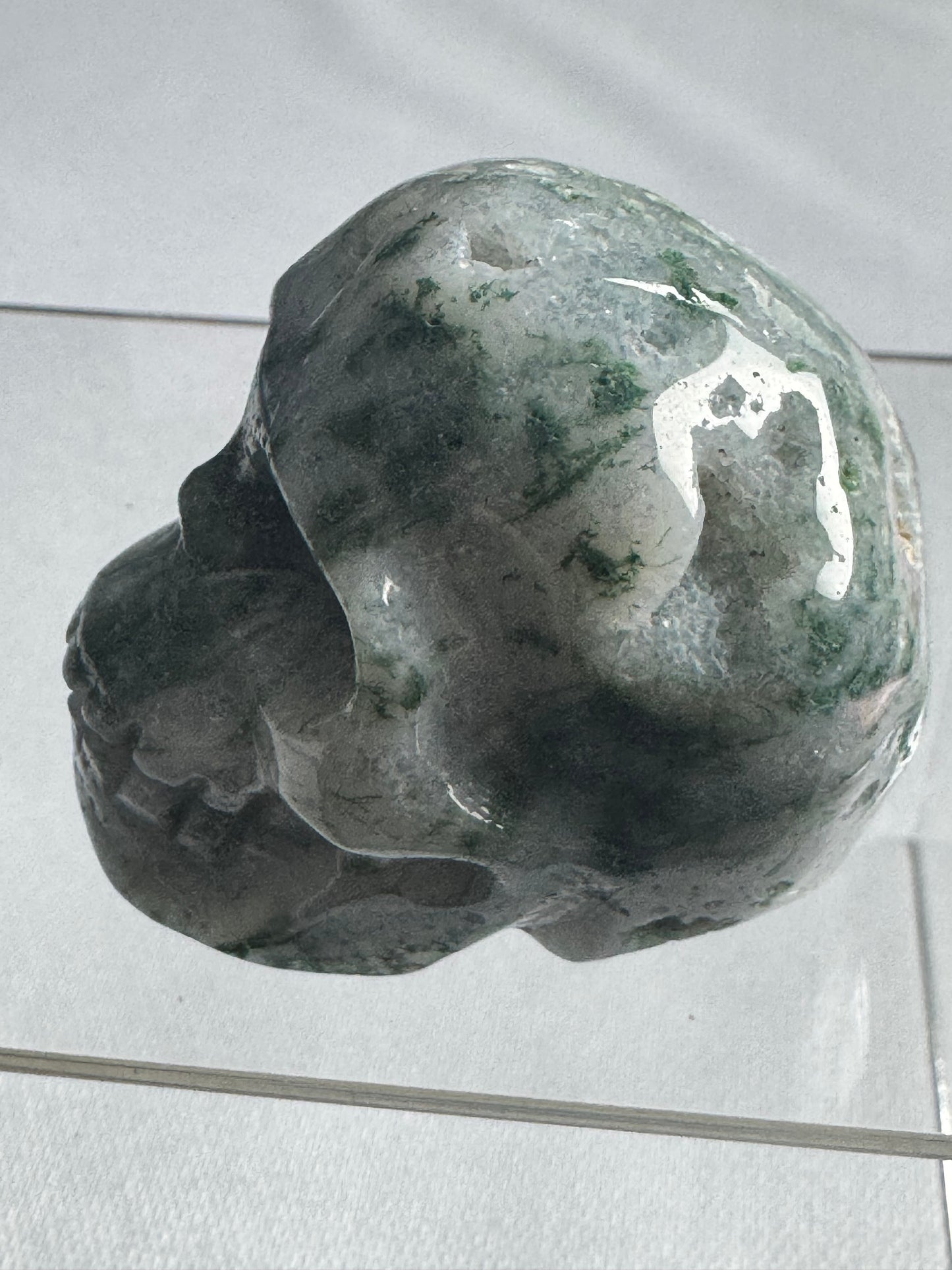 Moss Agate Skull