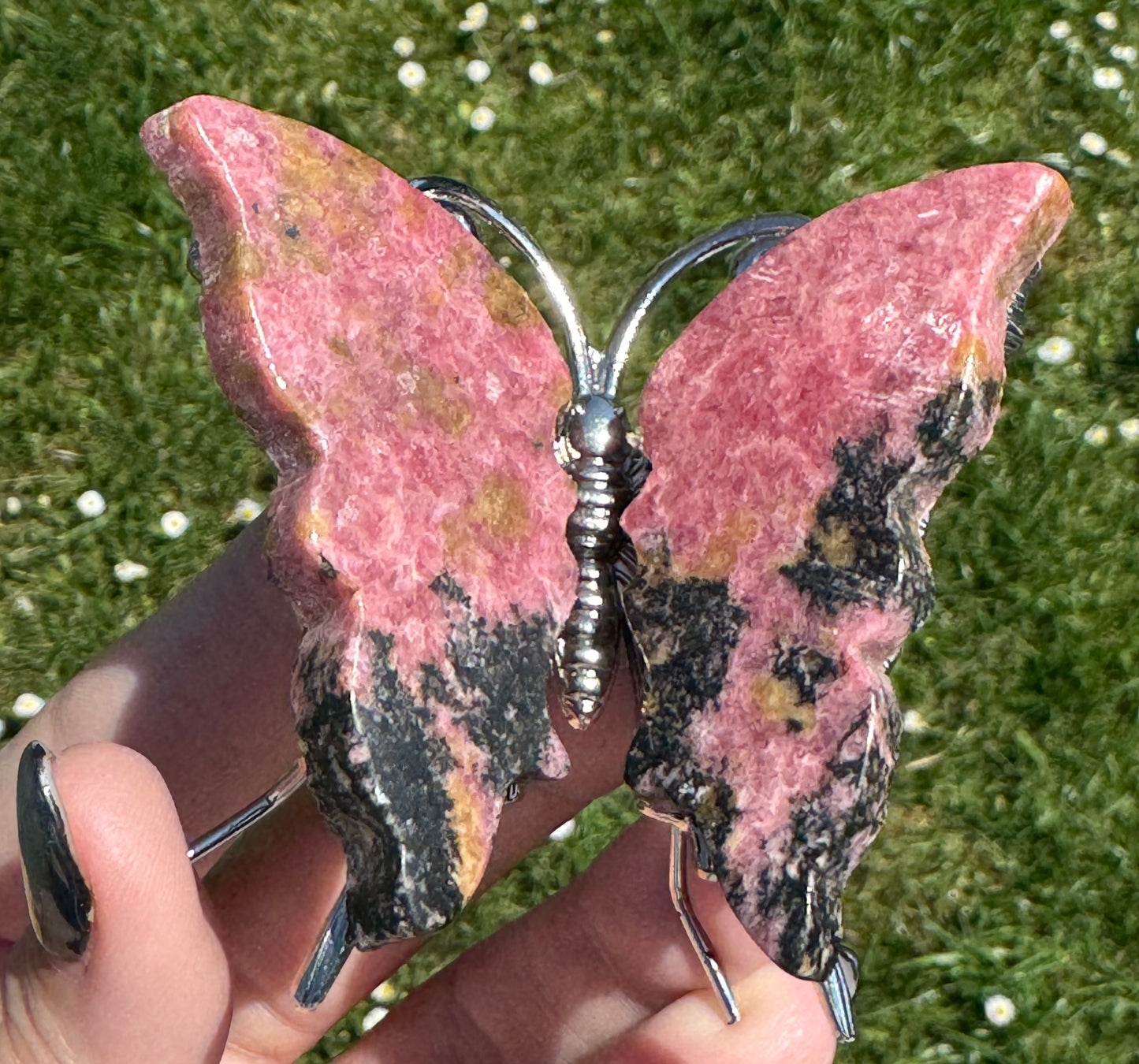 Rhodonite Butterfly Carving