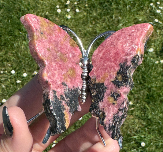 Rhodonite Butterfly Carving