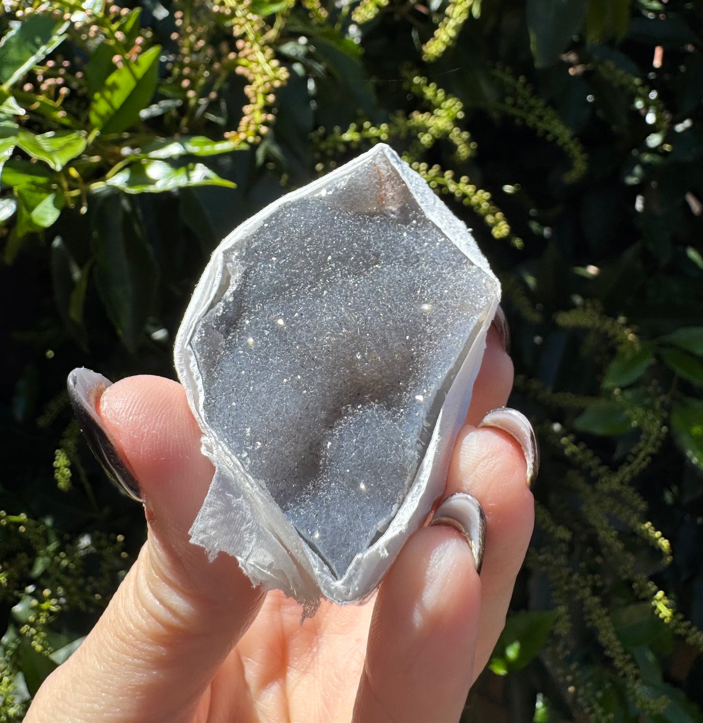 Grey Druzy Agate / Quartz Slice – 36g