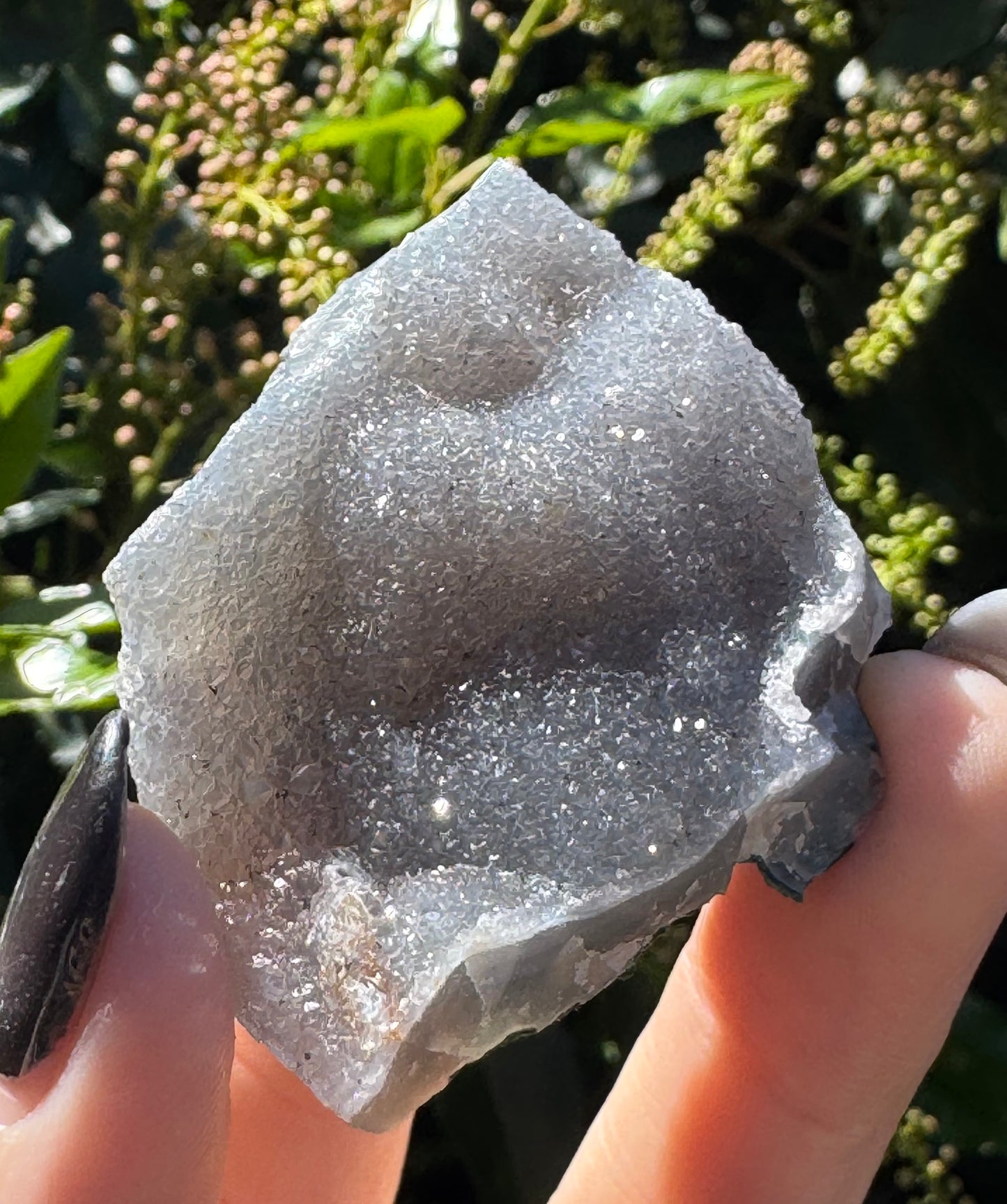 Grey Druzy Agate / Quartz Slice – 36g