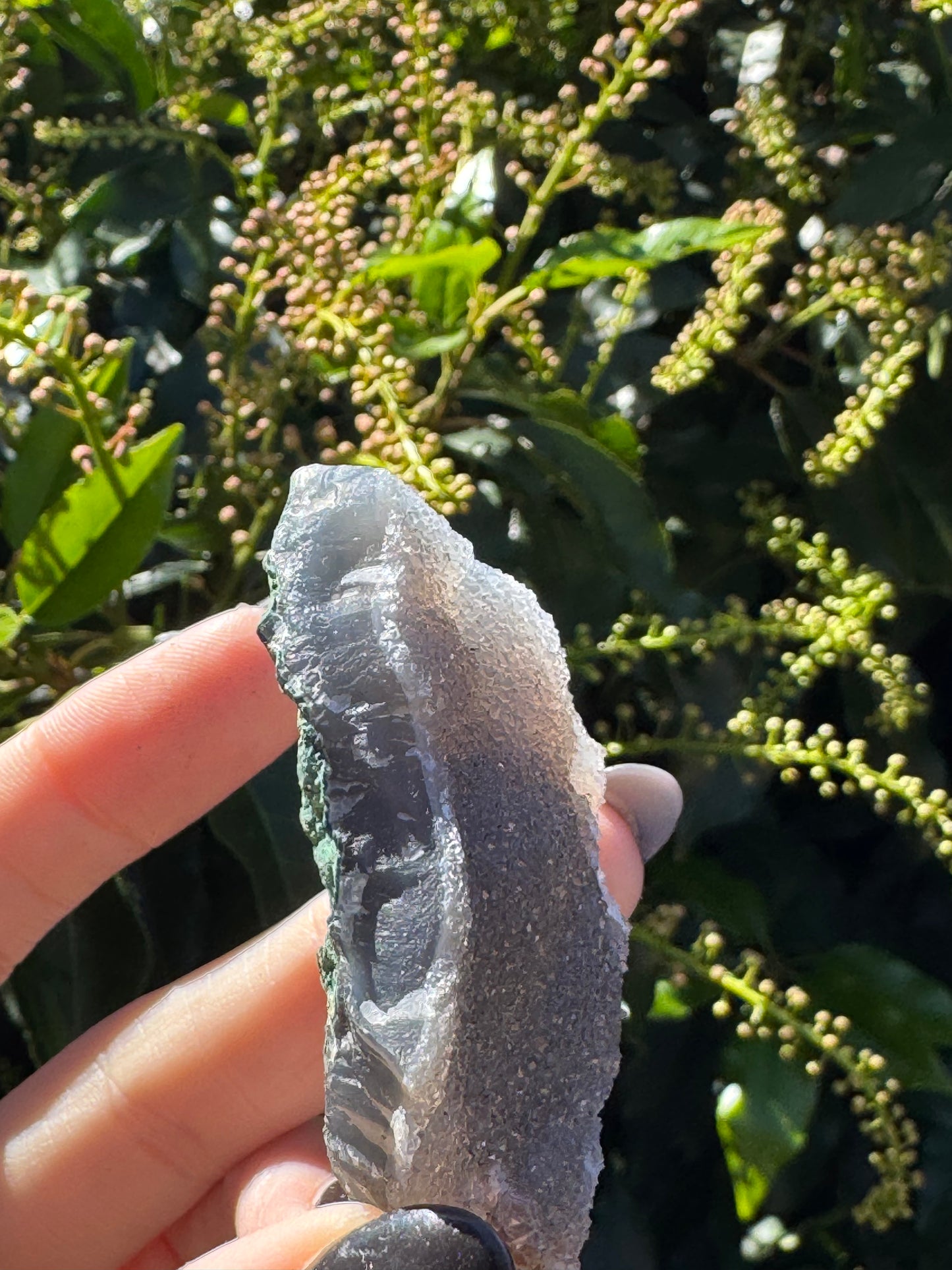 Grey Druzy Agate / Quartz Slice – 36g