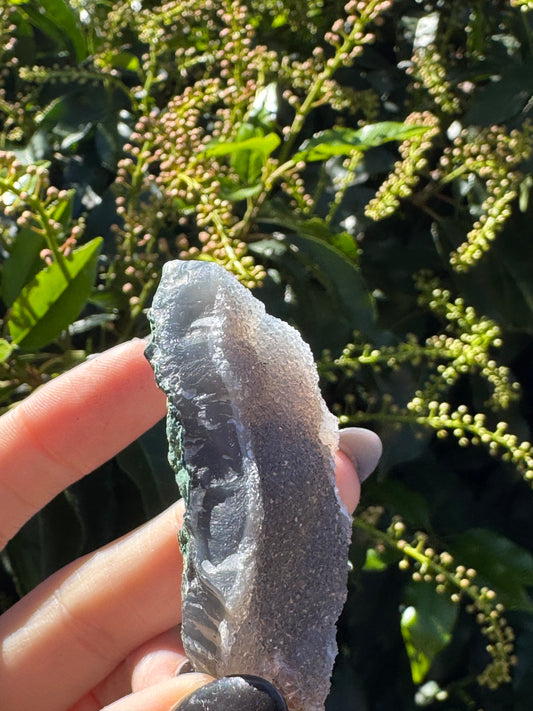 Grey Druzy Agate / Quartz Slice – 36g