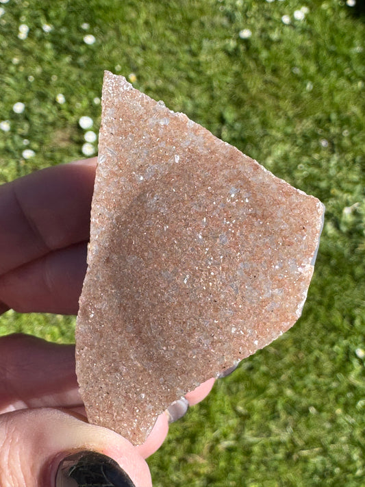 Peach Druzy Agate Slice – 90g
