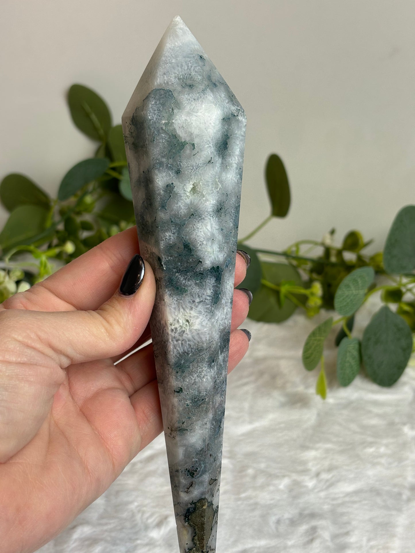 Moss Agate Wand
